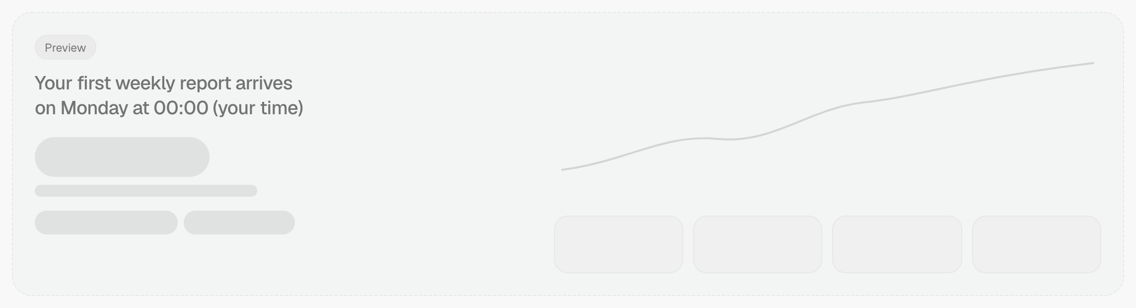 Grey Preview card saying your report will appear here