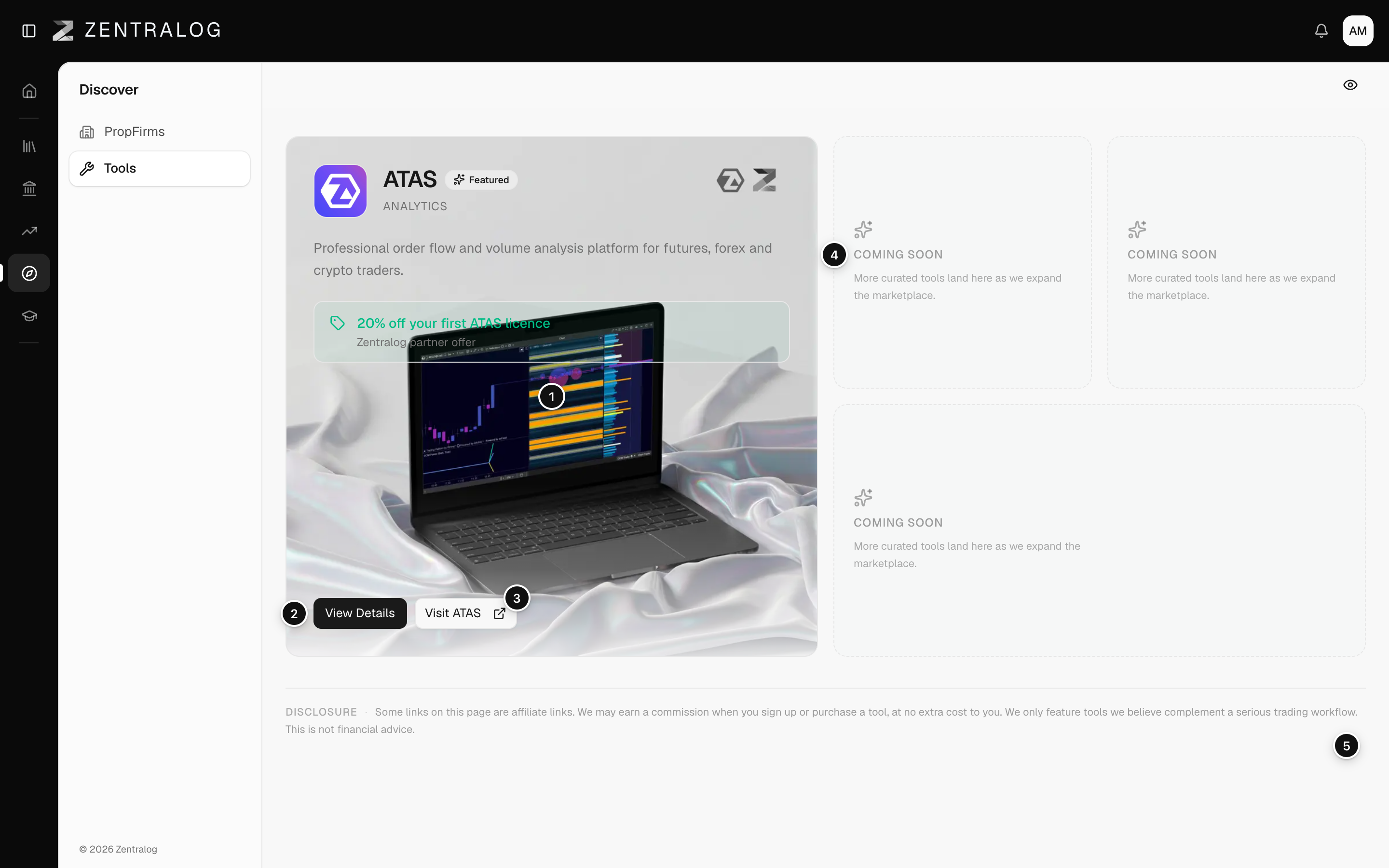 Tools catalog with a featured card and a grid